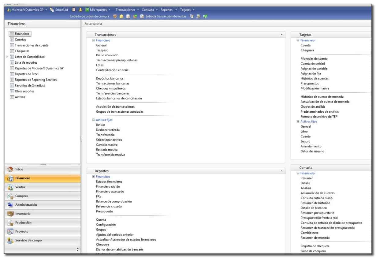 mucho Transacciones, Reportes de Dynamics GP - Great Plains