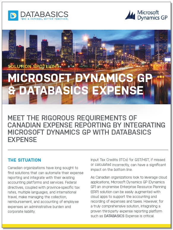 databasics whitepaper expenses dynamics GP