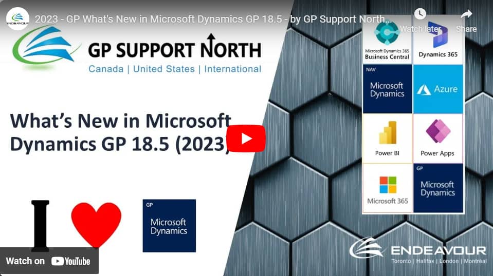 video Microsoft Dynamics GP 18.5 2023