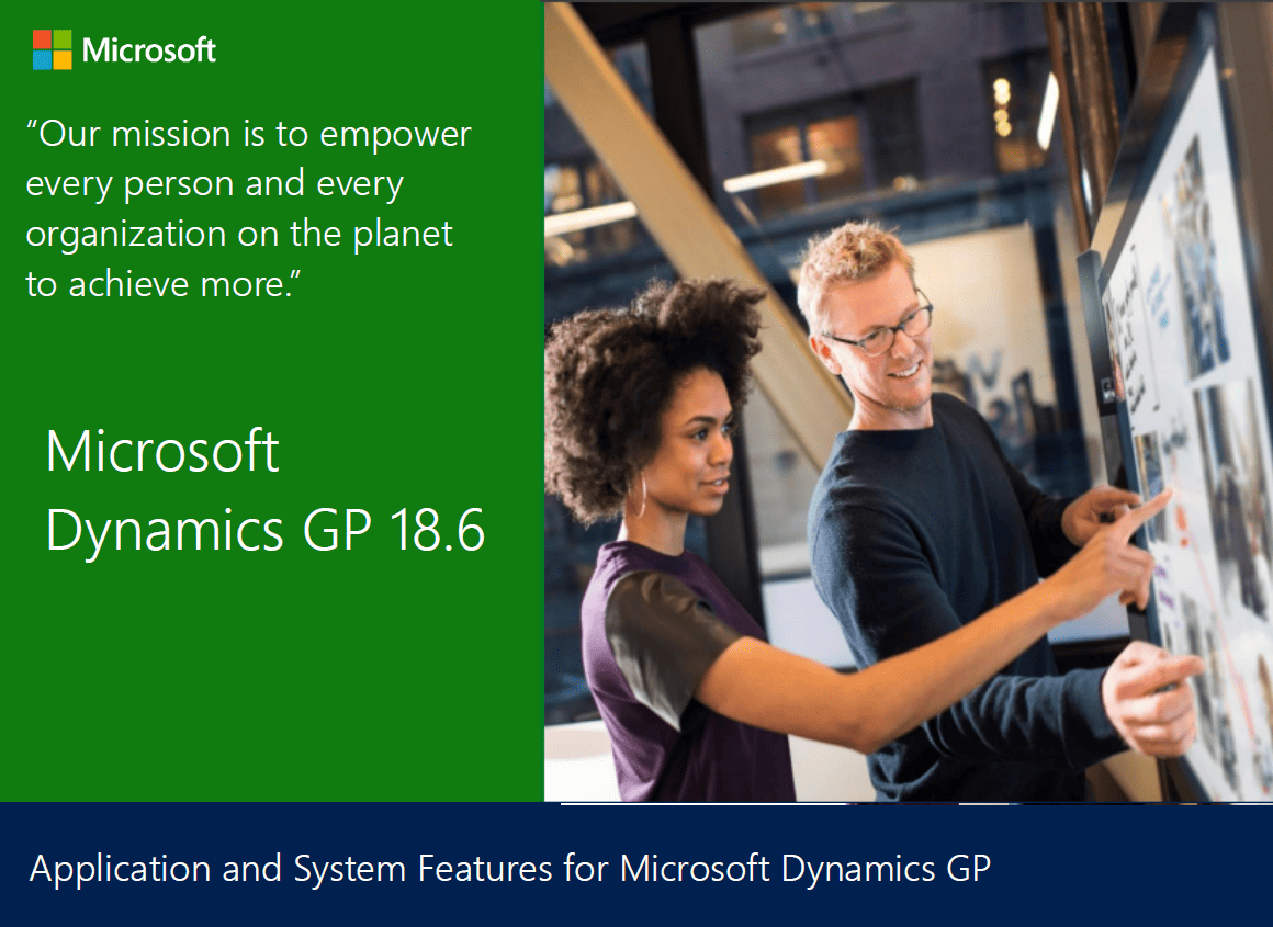 Dynamics GP 18.5 user guide